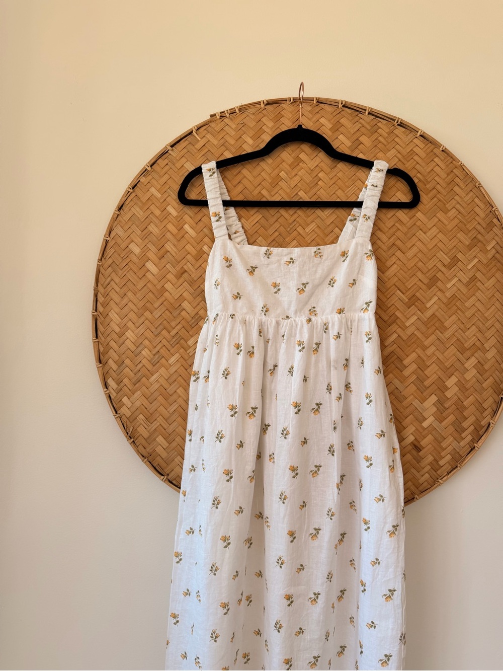 REFORMATION TANA FLORAL LINEN MAXI DRESS SMOCKING RUCHED STRAPS BOHO EUROSUMMER - Picture 8 of 15